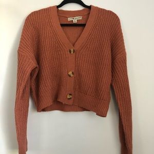 Rust cropped cardigan